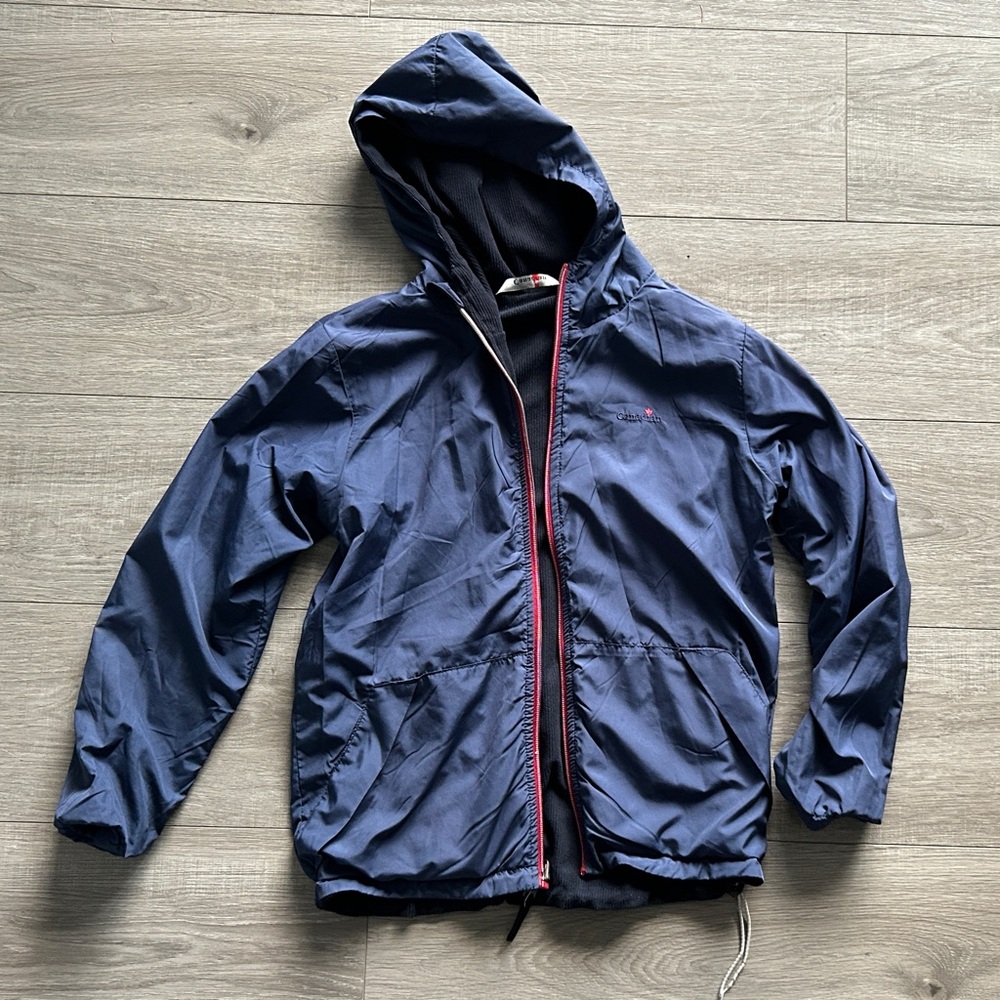 CANADIAN, Reversible Hooded Jacket – Kids XL | Navy |